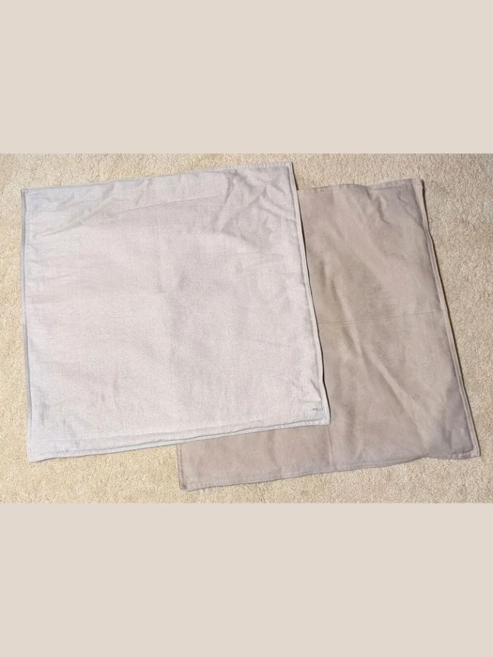 SET OF 2 RARE Pottery Barn FAUX Suede/Linnen Pillow Cover 24